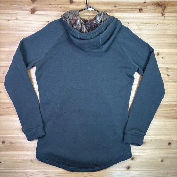 Huntworth Hoodie Womens Medium gray Camo Flag Long Sleeve Hooded Sweatshirt - Picture 6 of 8